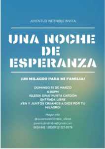 “Noche de Esperanza”, tomará a las familias de Punta Cardón este 31Mar