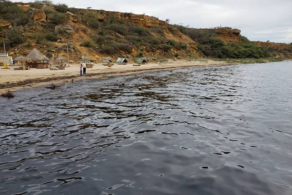 Fotos+Video: Playas de Punto Fijo contaminadas por derrame de petróleo 