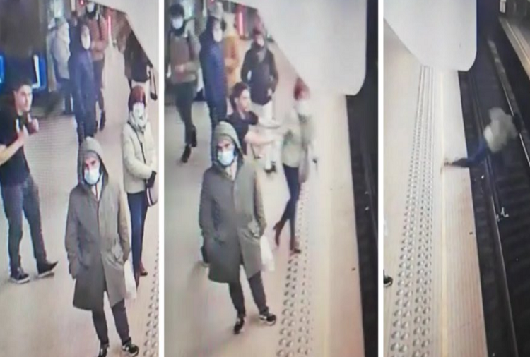 Hombre empujó a una mujer a las vías del metro frente a decenas de testigos (+video)