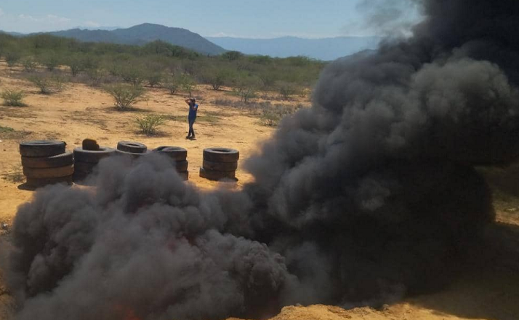 A lo «arcaico» incineran en Coro las 5.070 panelas de droga de Puerto Escondido