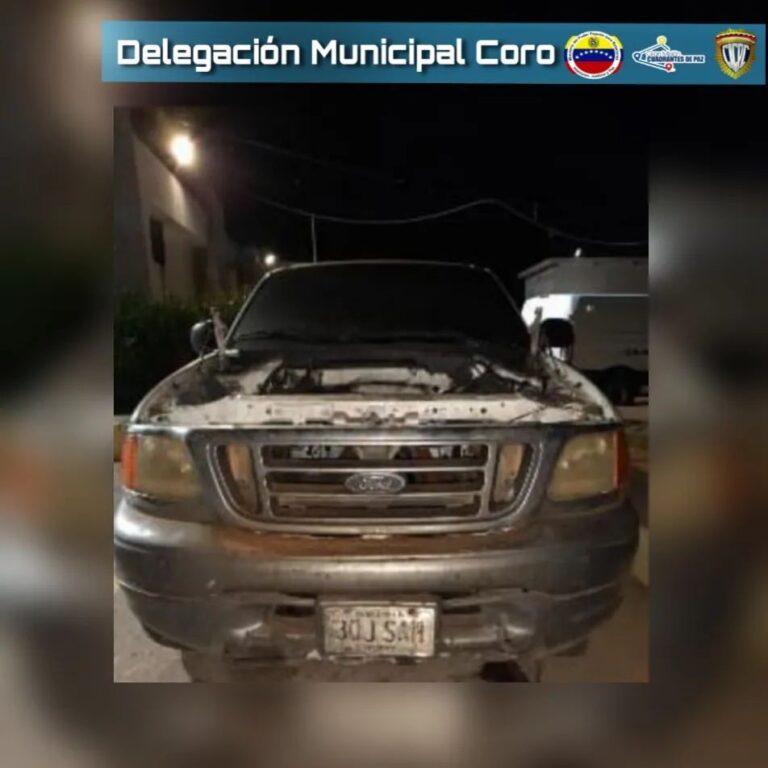 Camioneta de la gobernación de Barinas fue recuperada en Coro