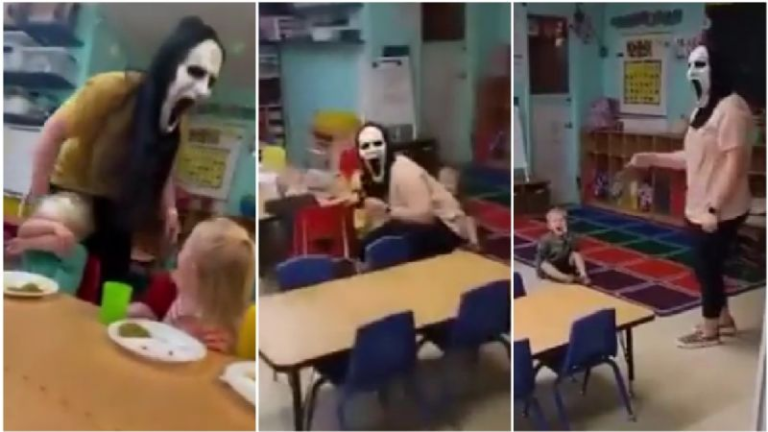 Despiden a maestra por asustar a niños con máscara terrorífica