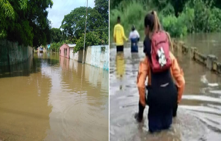 Anzoátegui| Calles de Onoto siguen inundadas por las fuertes lluvias y desborde de ríos