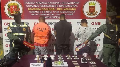 Traficantes de droga cayeron en manos de la GNB en El Tigre 