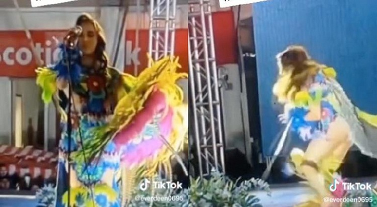 Reina de belleza se electrocuta en pleno certamen “Señorita Sahuayo 2022” (VÍDEO)