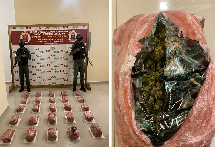 GNB incauta 25 paquetes de marihuana en Las Cabañas de Adícora