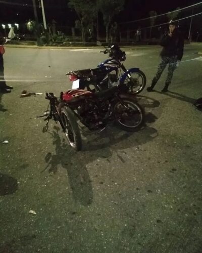 Colisión entre motos deja cuatro heridos en Boconó