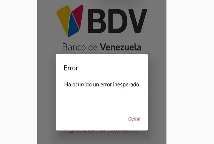 Reportan caída de la plataforma del Banco de Venezuela