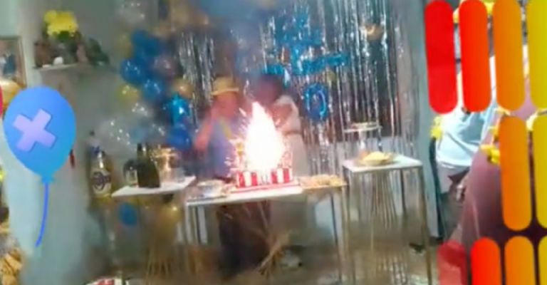 Familia casi estalla al apagar las velas de una torta de cumpleaños que resultó ser un cohete