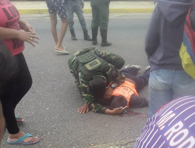 Militar arrolló a empleado público en Punto Fijo