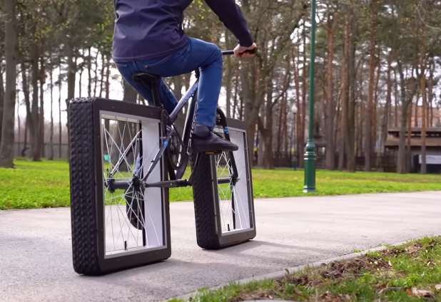 Inventor de YouTube fabrica bicicleta de ruedas cuadradas… y funciona