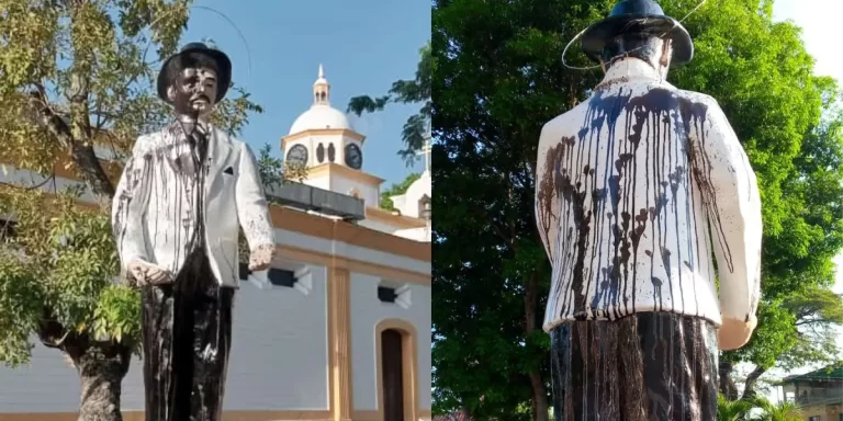 Rocían aceite quemado estatua de José Gregorio Hernández