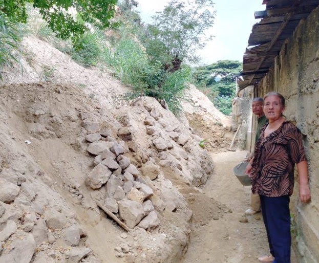 Familias en Valera exigen ayuda ante deslizamiento de tierra por las lluvias