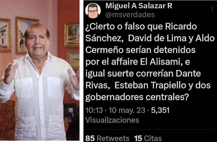 Lo que respondió Aldo Cermeño respecto al Tweet de Miguel Salazar