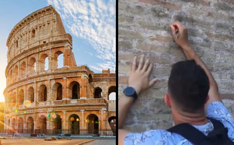 Turista deberá pagar multa y un año de cárcel por escribir en el Coliseo de Roma
