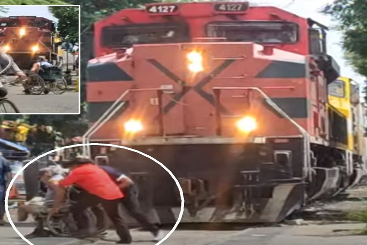 México: transeúntes salvan a hombre en silla de ruedas de morir arrollado por un tren