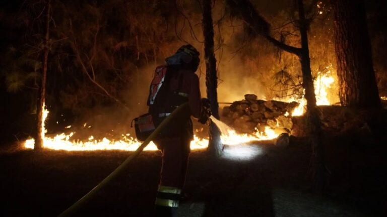 Bomberos españoles reportan avances contra el incendio en Tenerife