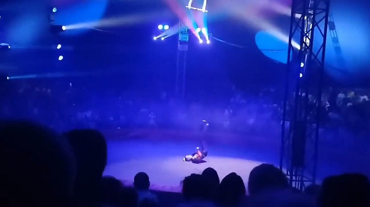 Acróbata de circo sufre aparatosa caída durante presentación (+video)