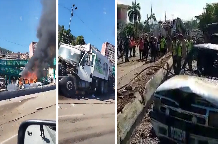 5 muertos y 7 heridos ocasiona choque de gandola con cuatro vehículos en La Guaira