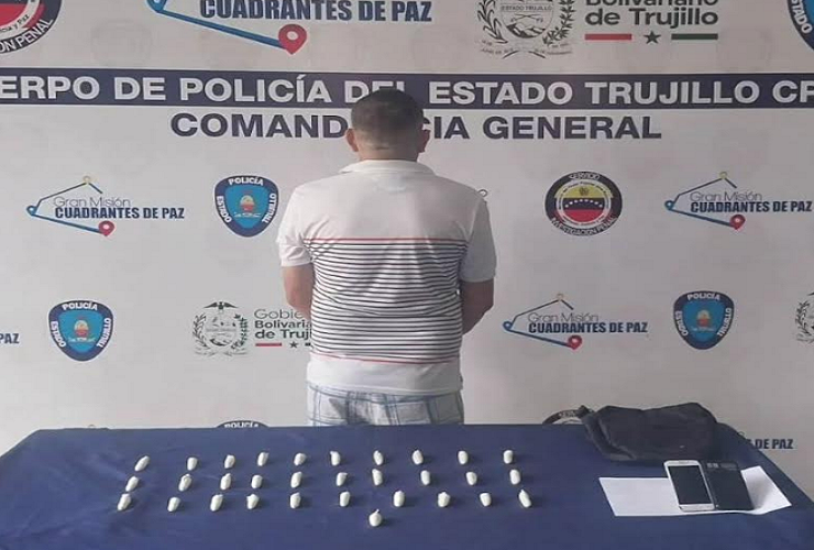 Arrestan a «Carlos Bombona» con 31 dediles de cocaína de alta pureza en San Rafael de Carvajal