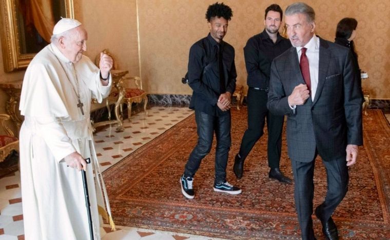 El papa Francisco recibió a Sylvester Stallone