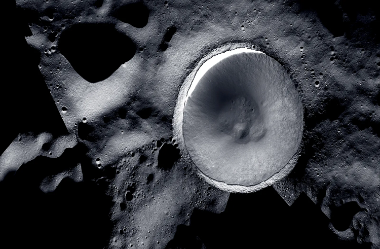 La NASA comparte una vista sin precedentes de la región del polo sur de la Luna