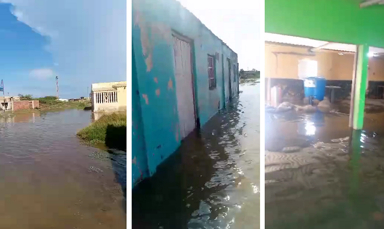 Lluvias y mar de leva provocan inundaciones en viviendas a orilla de la playa de Río Seco