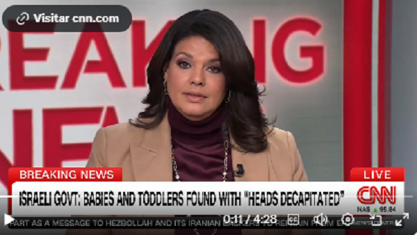 Periodista de CNN se disculpa por difundir noticia falsa sobre decapitación de 40 niños en Israel