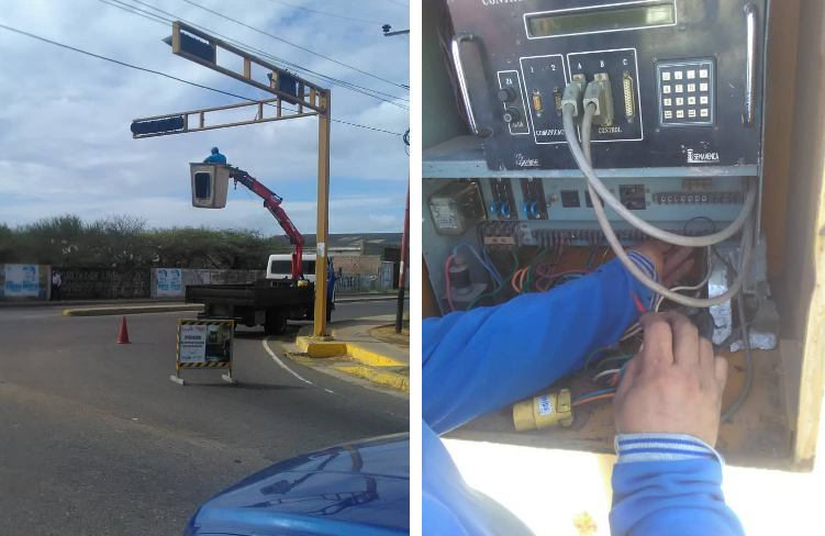 IMTT repara semáforos en Punto Fijo