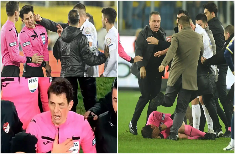 Escándalo en Turquía: presidente de un club de fútbol da puñetazo al árbitro