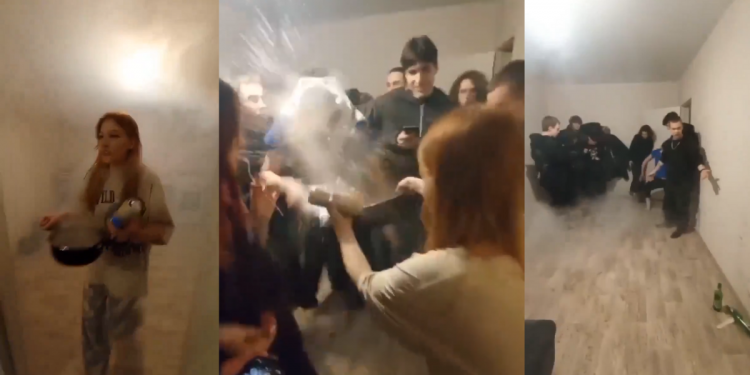 Mujer arroja agua hirviendo al hombre que le hizo una broma con bomba de humo