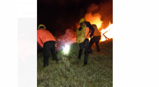 PC municipal extinguió el incendio forestal presentado en la vía de El Supí