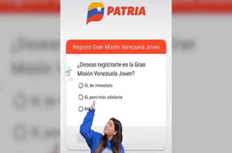 Registro para la “Gran Misión Venezuela Joven” está activo por Patria