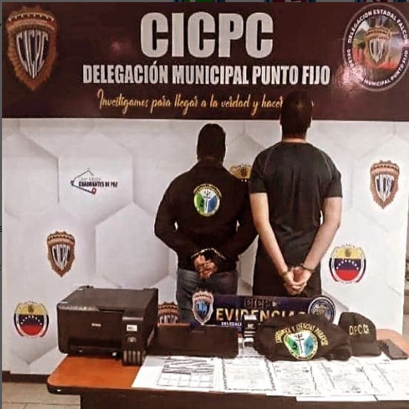 Detienen a dos falsos funcionarios del Cicpc en Falcón