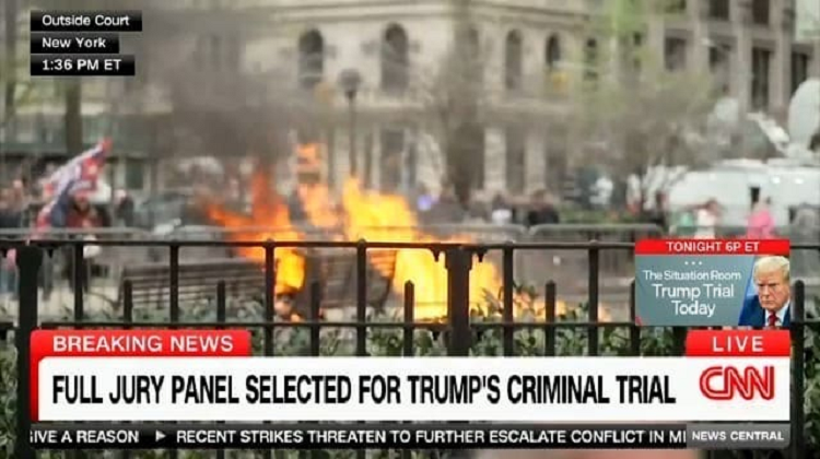 Hombre se prende fuego a las afueras del tribunal que juzga a Trump