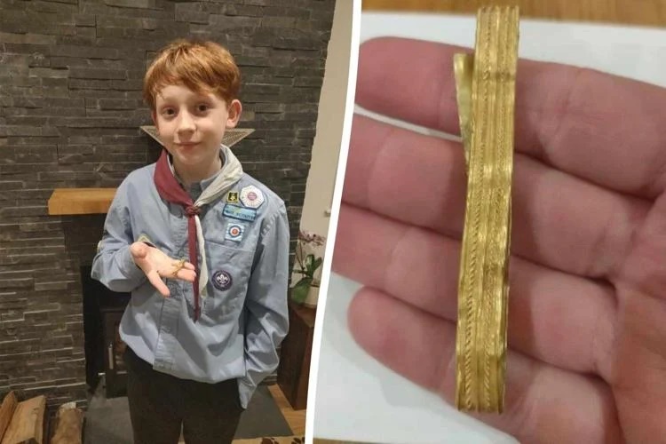 Niño encontró un brazalete romano de oro de dos mil años de antigüedad