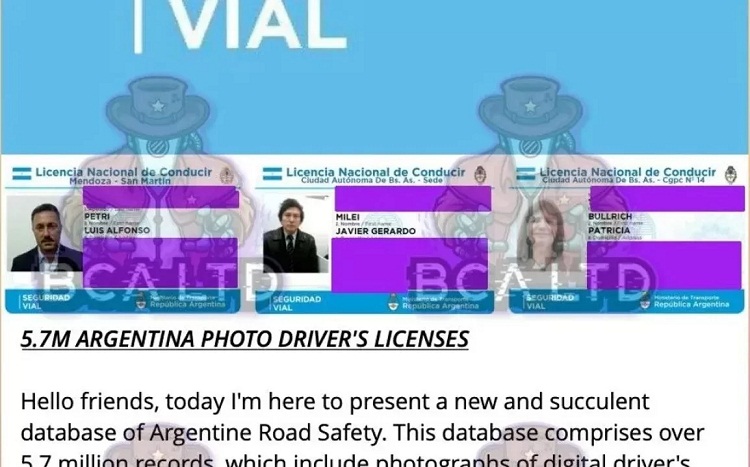 Hacker robó la base de datos de todas las licencias de conducir de Argentina