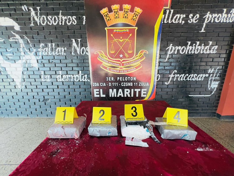 GNB Zulia incautó cuatro panelas de cocaína en el sector El Marite