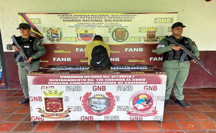 GNB detiene a distribuidor de drogas en el municipio Jesús María Semprúm 