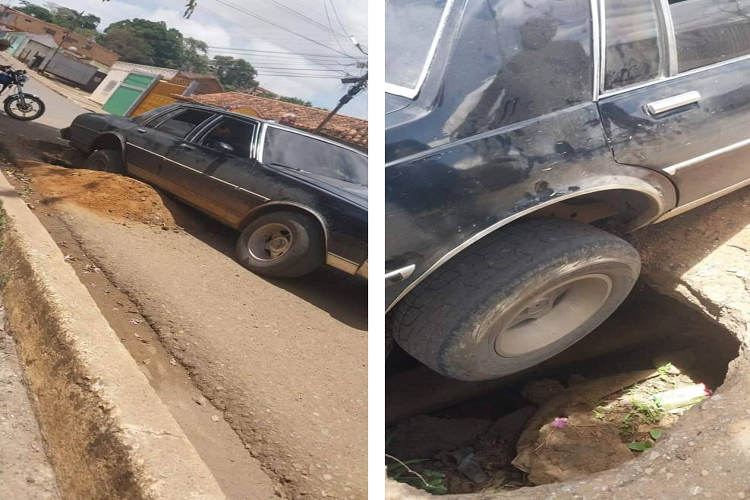 ¡Otro hueco traga carros en la vía pública de Churuguara!