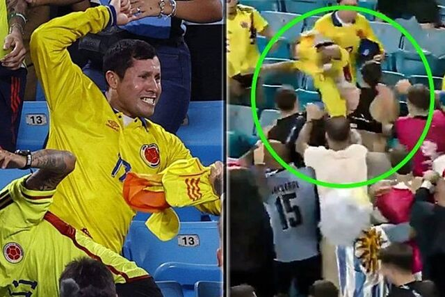 La escandalosa pelea entre jugadores de Uruguay y público de Colombia