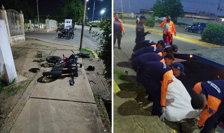 Comerciante muere en accidente en moto en la Ramón Antonio Medina de Coro