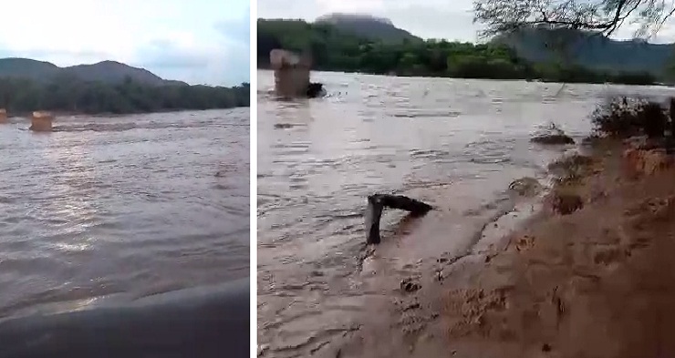 Aumenta caudal del río en Agua Clara por las intensas lluvias (+video)