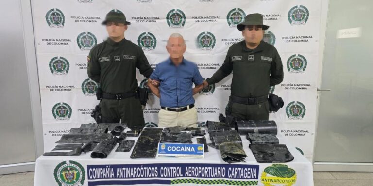 Abuelo venezolano de 83 años fue capturado en aeropuerto de Cartagena con 3 kilos de cocaína