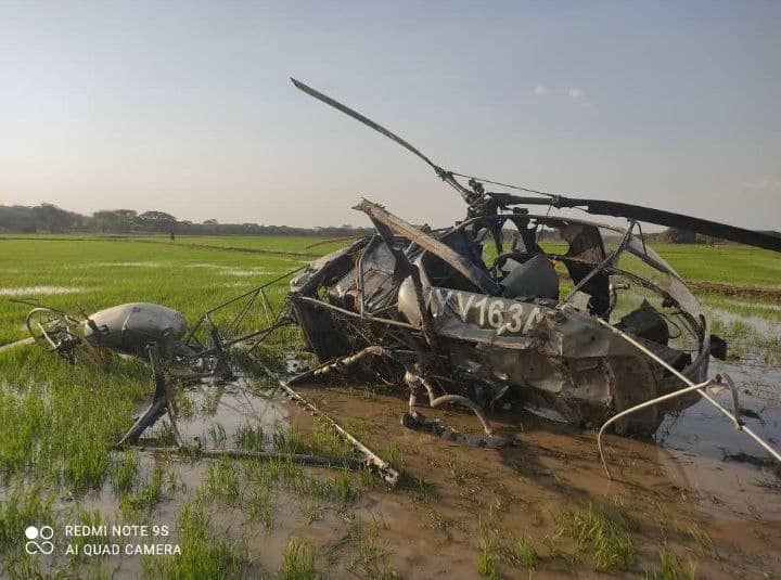 Tres personas heridas al caer un helicóptero en Guárico