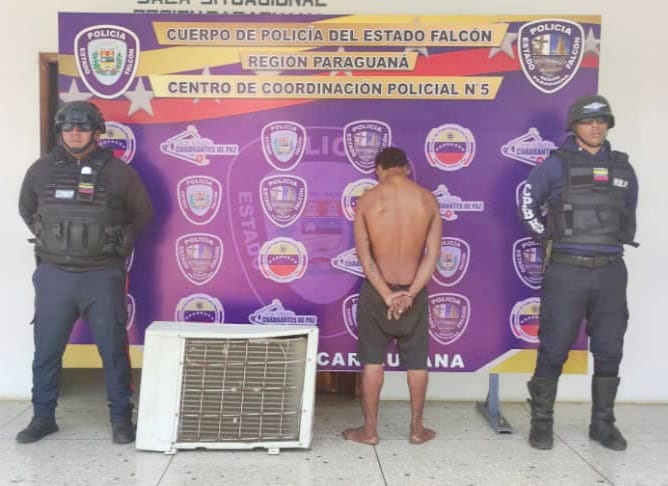 Detenido por robar una consola de aire acondicionado en Punto Fijo